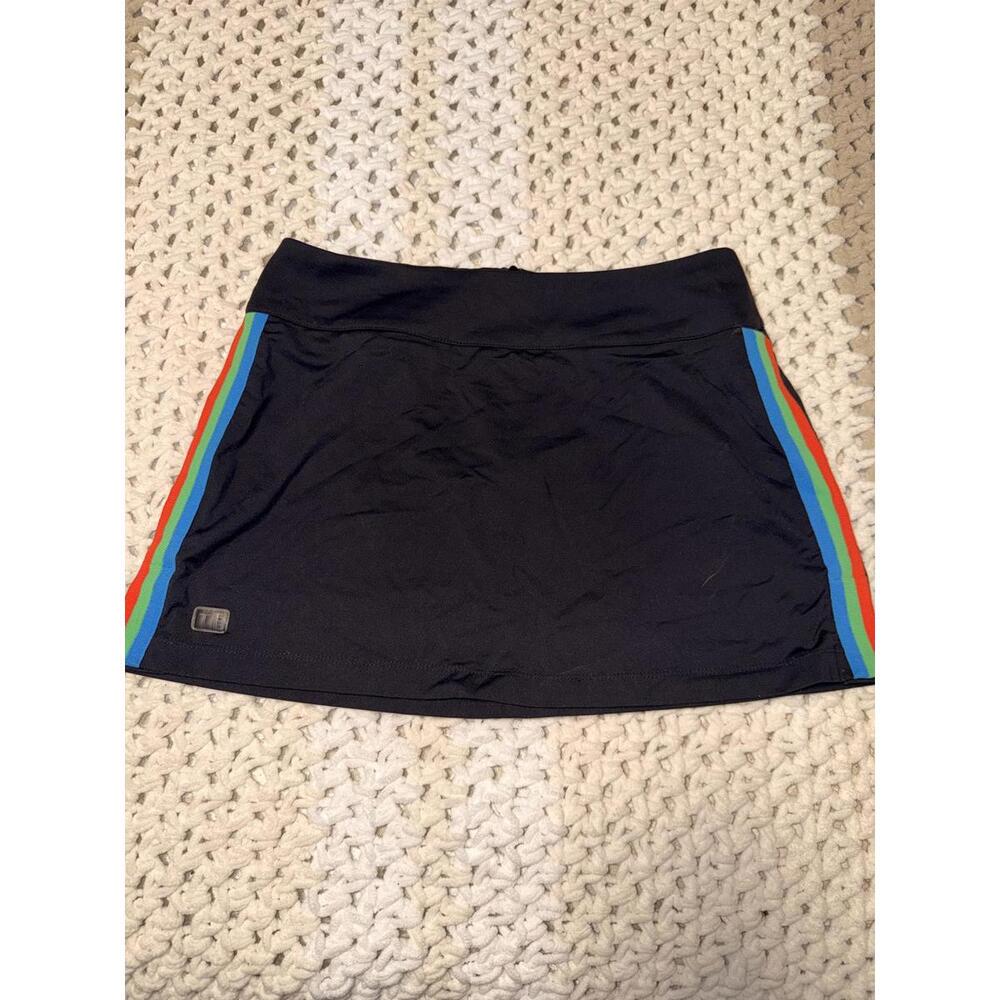 tail Black Athletic Skort with Rainbow Side Stripes